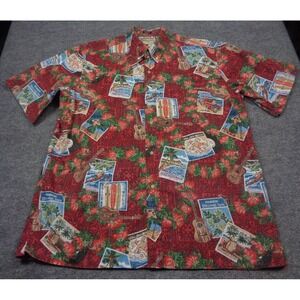 Reyn Spooner 2017 Mele Kalikimaka Christmas Aloha Shirt 2XL Santa Holiday Red